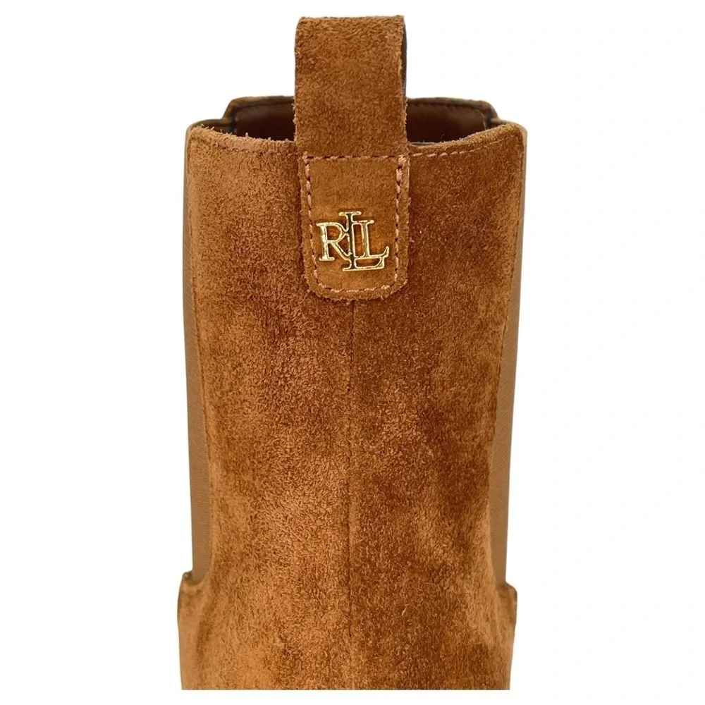 Lauren Ralph Lauren Marianna Tan Suede Leather Womens Ankle Boots Size 9.5M - Picture 7 of 14